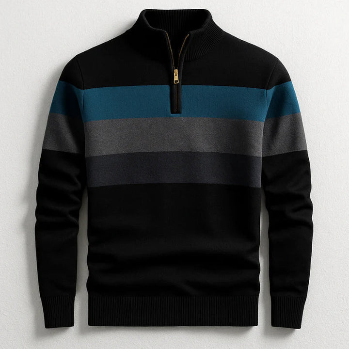 Komfortabler Herren Langarmpullover mit Streifen, ideal für elegante Freizeitoutfits und Business Casual Looks.