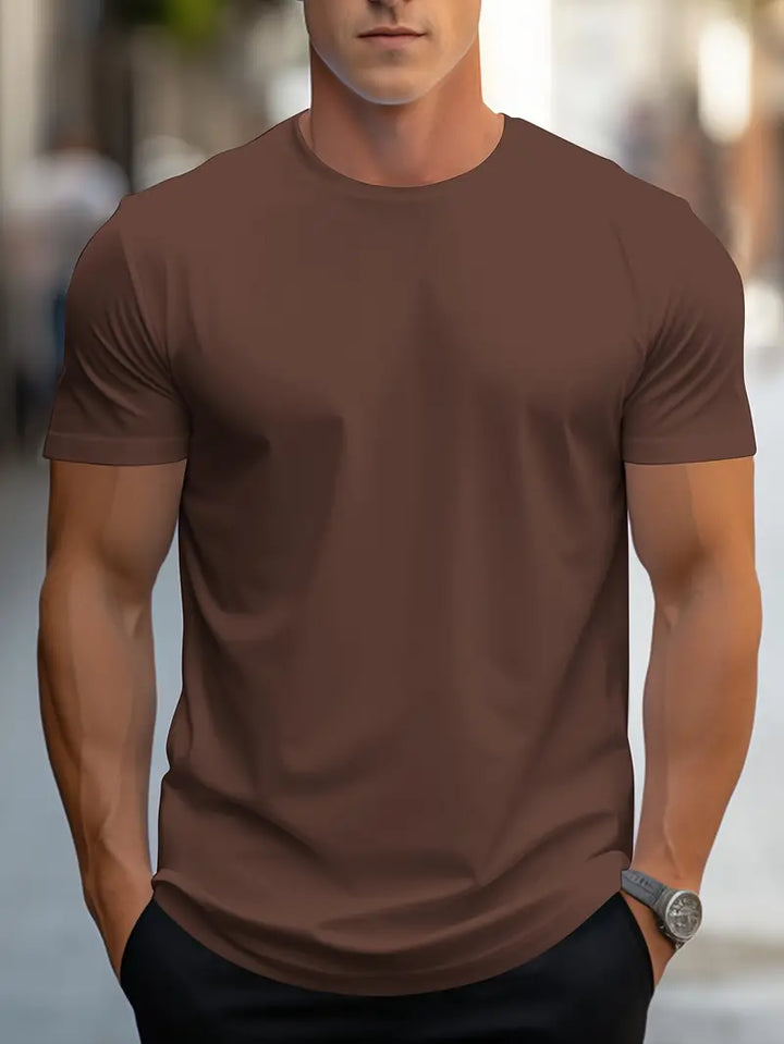 Vielseitiges Herren Baumwoll T-Shirt in Grün, frisches Basic für Frühling & Sommer.