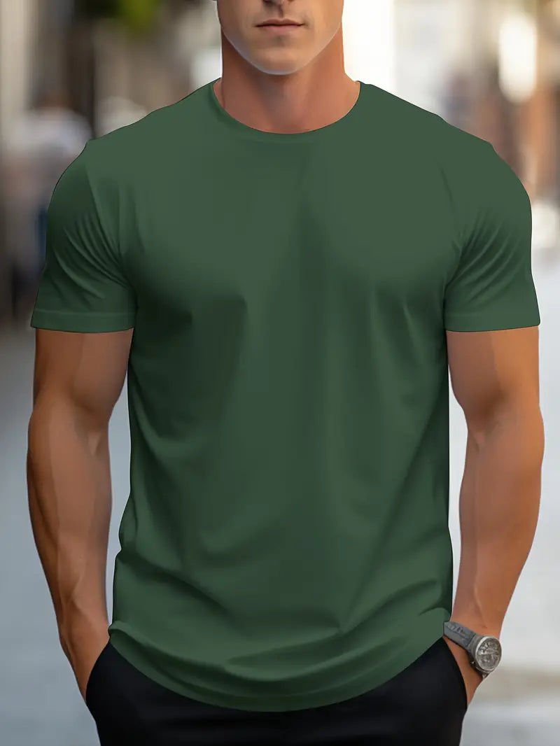 Herren Modernes Basic T-Shirt, bequem und vielseitig, aus hochwertiger Baumwolle gefertigt.