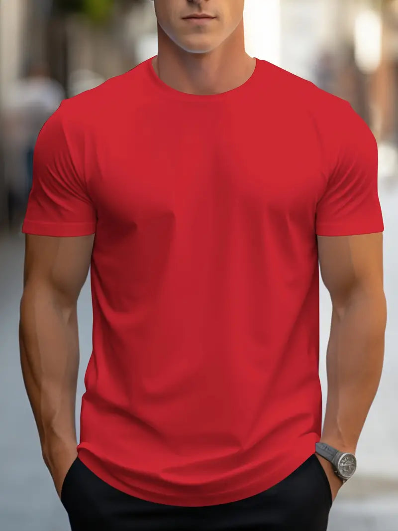 Pflegeleichtes Herren T-Shirt, maschinenwaschbar, behält Form & Farbe.