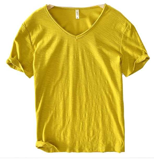 Lässiges Herrenmode V-Ausschnitt Leinen Shirt. Vielseitiges Kurzarm-Oberteil. Stilvoll & atmungsaktiv.