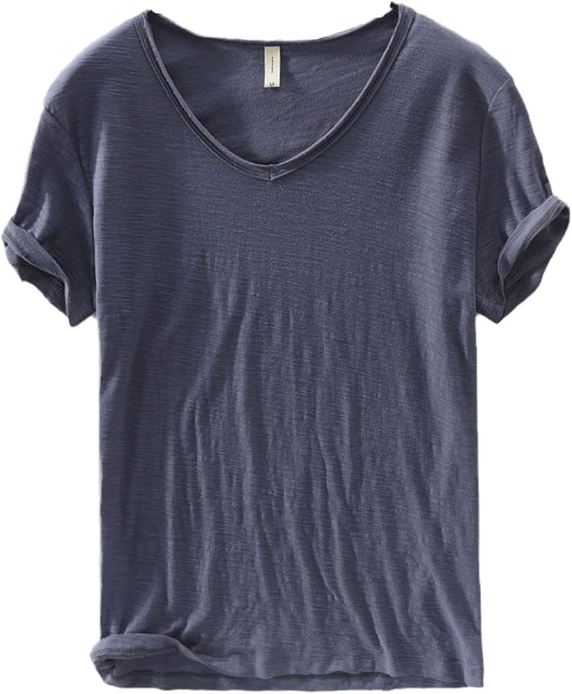 Atmungsaktives Leinen V-Neck Shirt für Herren. Kurzarm, stilvoll. Für heiße Tage und Freizeit-Outfits.