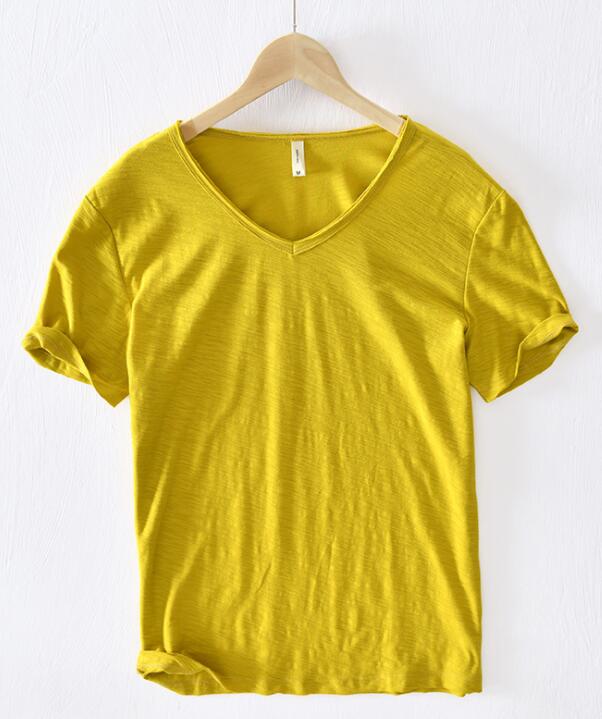 Luca Herren V-Ausschnitt Leinen Shirt, Kurzarm. Atmungsaktives, stilvolles Sommer-Oberteil. Auch in Übergröße.