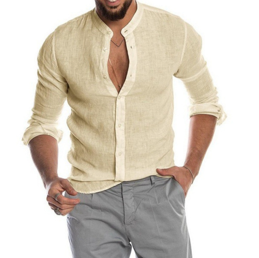Komfortables Herren Sommerhemd aus leichtem, atmungsaktivem Stoff. Perfekt für elegante Sommer-Freizeitlooks.