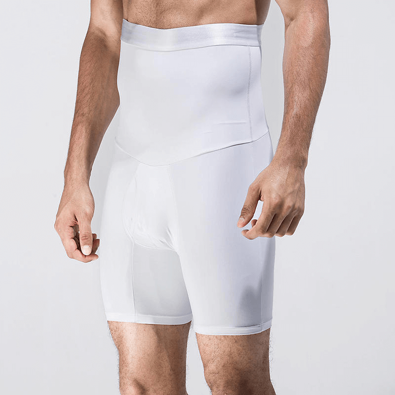 Nahaufnahme des Materials der Herren Kompressionsboxershorts, zeigt feine Struktur und Elastizität.