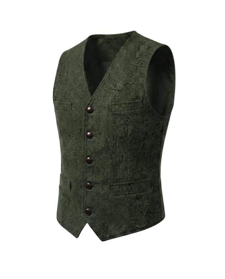 Rückansicht der eleganten Herren V-Ausschnitt Weste Regularfit für Business & Freizeit.