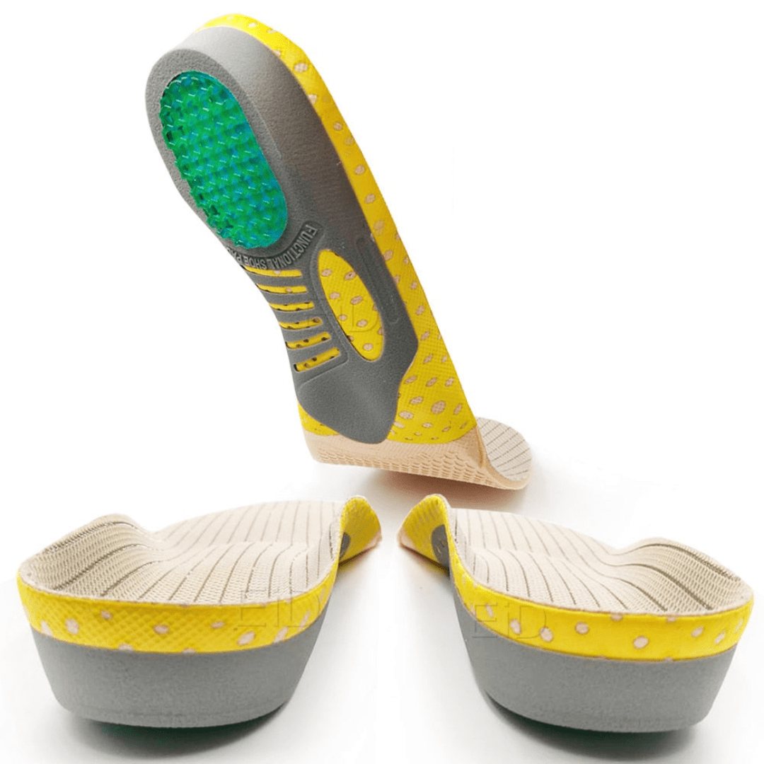 Vielseitige orthopädische Einlegesohlen unisex für Plattfüße & Fersensporn, ideal für Sport & alltäglichen Komfort.