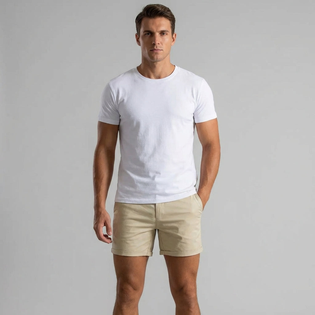 Vielseitige kurze Hose: Herren Chino-Shorts Slim Fit für Freizeit, Urlaub und Sommer-Komfort.