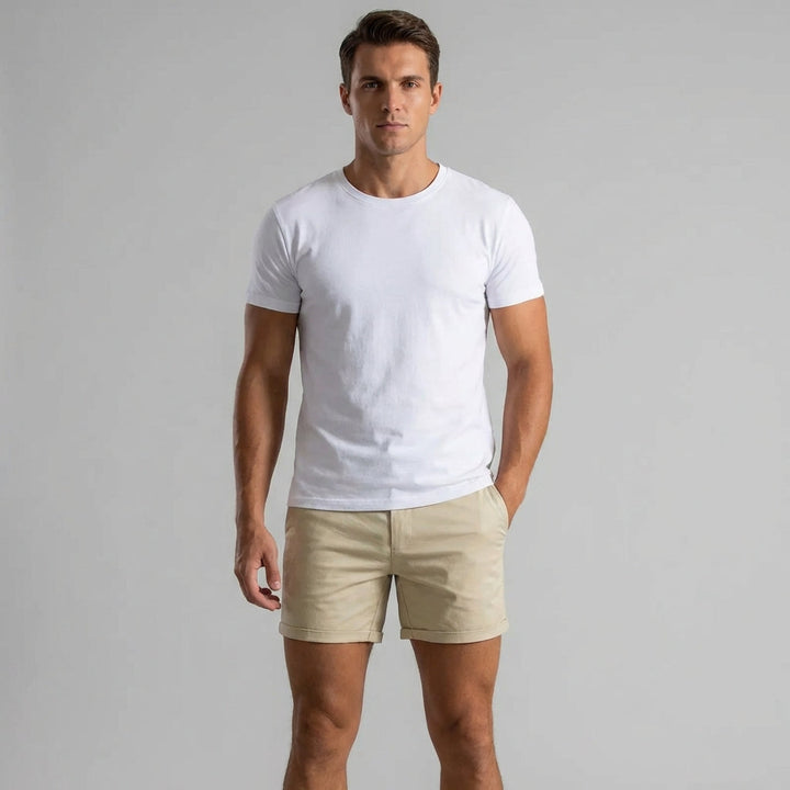 Vielseitige kurze Hose: Herren Chino-Shorts Slim Fit für Freizeit, Urlaub und Sommer-Komfort.