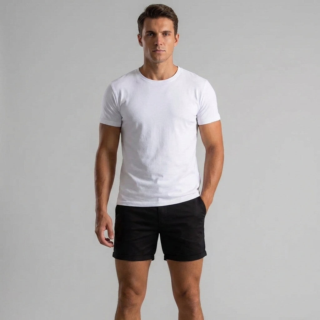 Elegante Herren Chino-Shorts Slim Fit. Perfekte, bequeme kurze Hose für Sommer, Freizeit & Urlaub.
