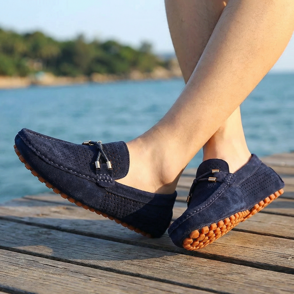 Atmungsaktive Herren Loafer, komfortable Slip-Ons. Leichte Halbschuhe perfekt für warme Sommertage.