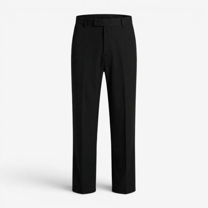 Nahaufnahme des verstellbaren Bundes der Slim Fit Herren Bürohose für optimalen Komfort & Passform.