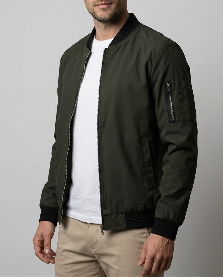 Leichte Herren Sommerjacke elegant schwarz, perfekt für Frühling & Alltag.