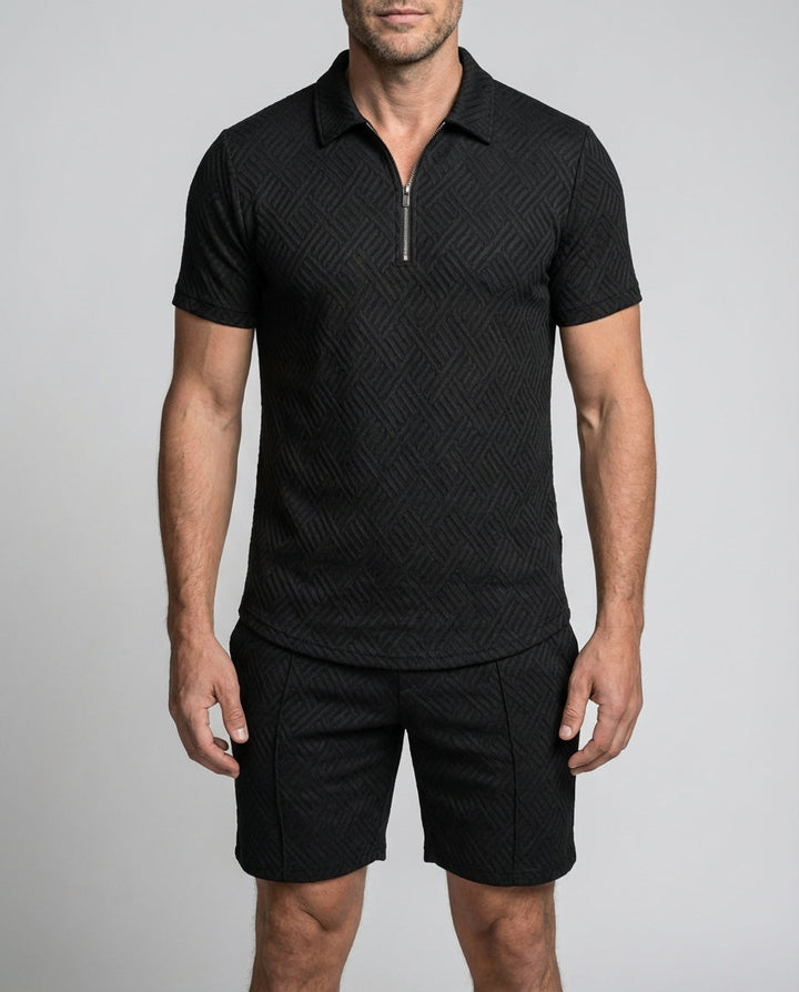 Herren Sommer Zweiteiler: Kurzarmhemd & Shorts Set. Modischer Freizeitlook für Frühling & Urlaub.