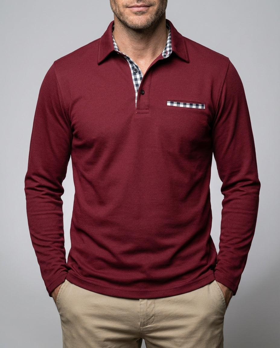 Herren Langarm Poloshirt, stilvoll für Alltag & Freizeit. Komfortables Basic-Oberteil für Frühling & Herbst.