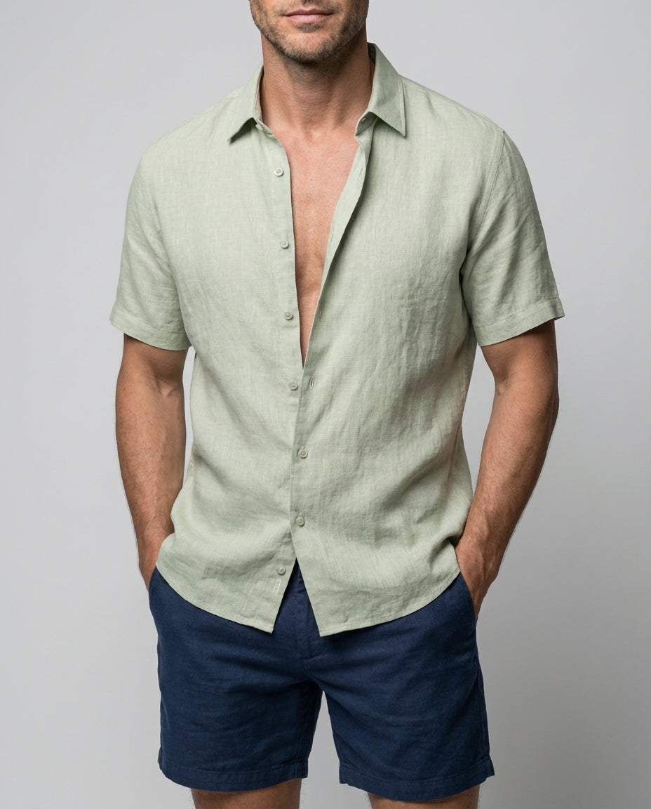 Herren Kurzarmhemd mit klassischem Kragen, leicht & stilvoll für Sommer & Freizeit.