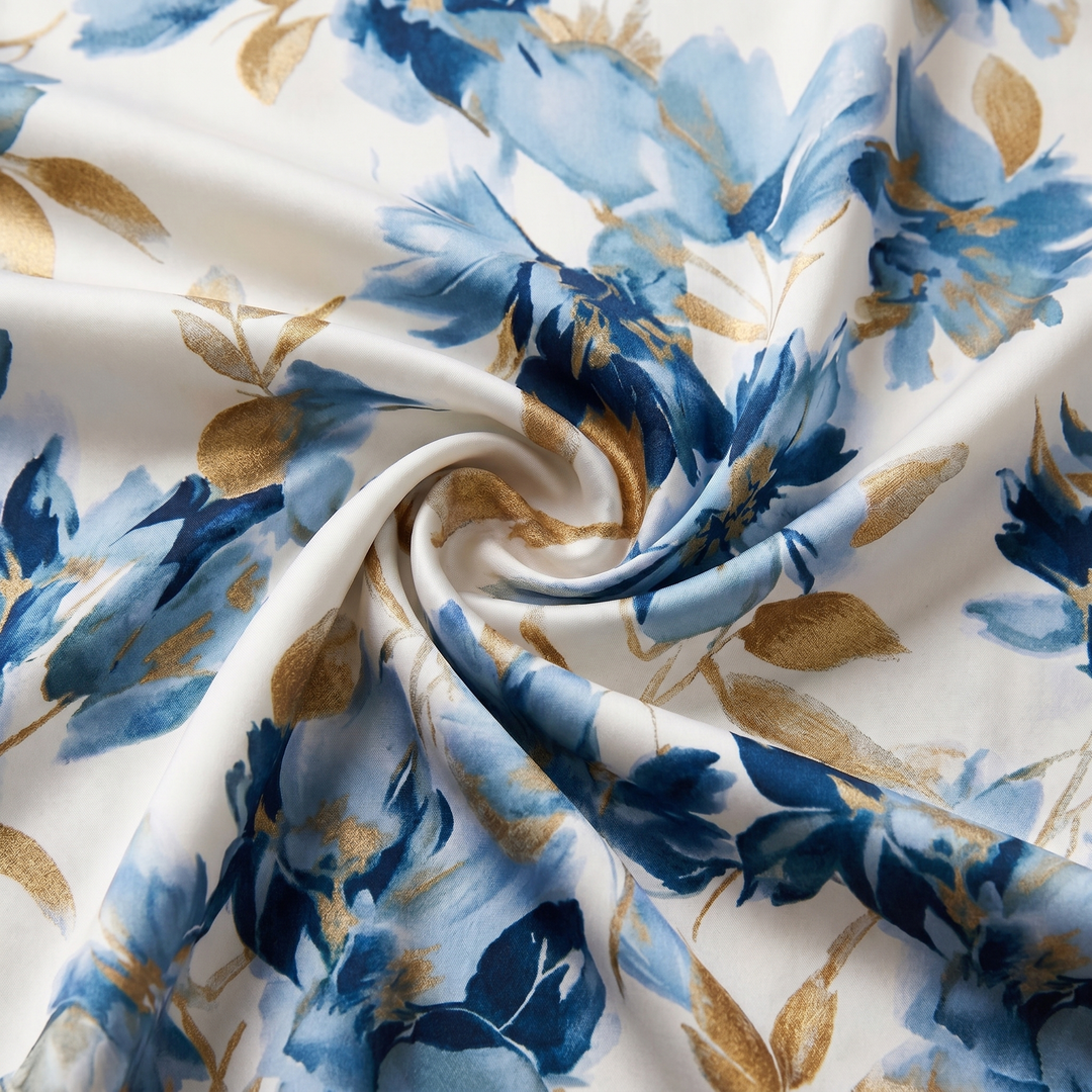 Damen Wickel-Midikleid in A-Linie, mit charmantem Blumenmuster & kurzen Ärmeln. Ideal für Frühling/Sommer.