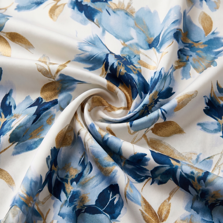 Damen Wickel-Midikleid in A-Linie, mit charmantem Blumenmuster & kurzen Ärmeln. Ideal für Frühling/Sommer.