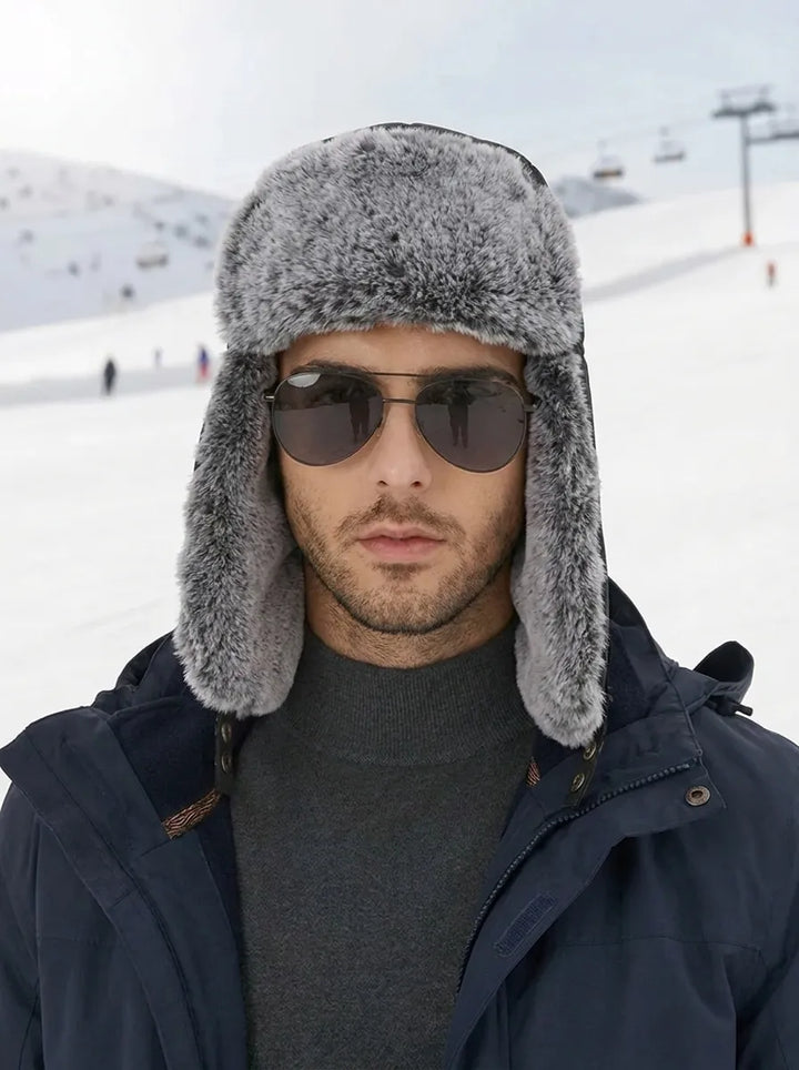Herren Fliegermütze mit Ohrenklappen, wasserdicht & winddicht. Ideal für Wintersport & Kälteschutz.