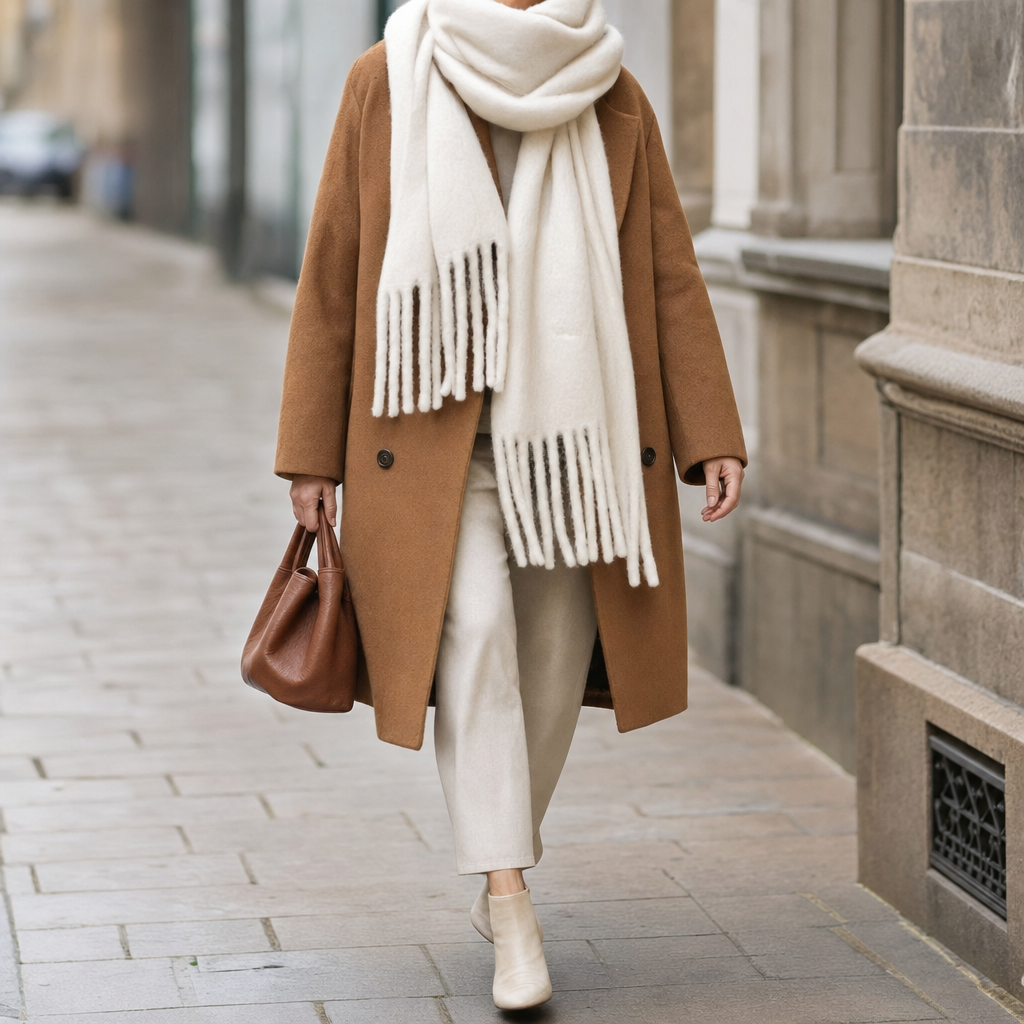 Damen Winterschal, Oversize und elegant, mit Fransen. Hält warm, weiches Kaschmir-Gefühl. Modisches Accessoire.