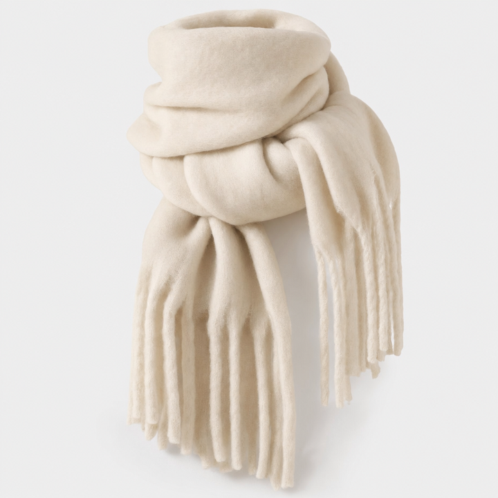 Eleganter Damen Oversize-Schal mit Fransen, weich & kuschelig, ideal für kalte Tage. Kaschmir-Gefühl.