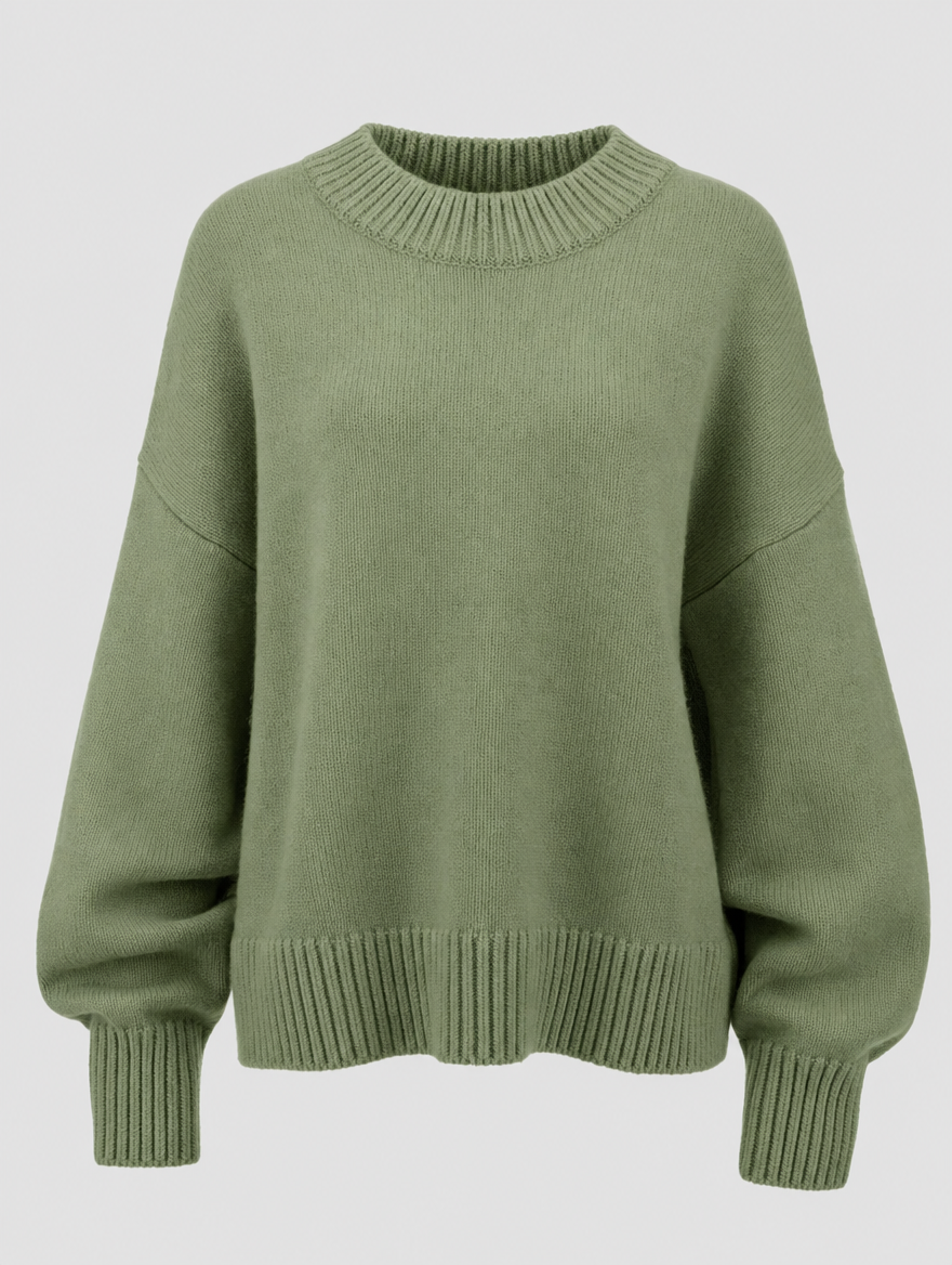 Modischer Damen Grobstrickpullover, kuschelig warm und vielseitig für jede Herbst-/Wintergarderobe.