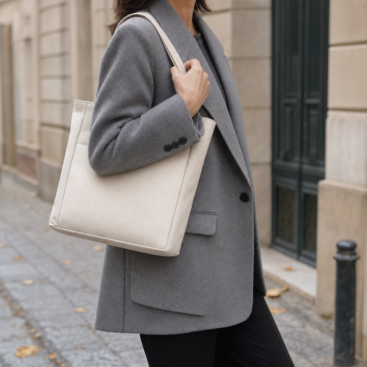 Schwarze Damen Laptop-Tasche, elegant & praktisch, mit 14-Zoll-Fach und Reißverschluss für Büro und Freizeit.