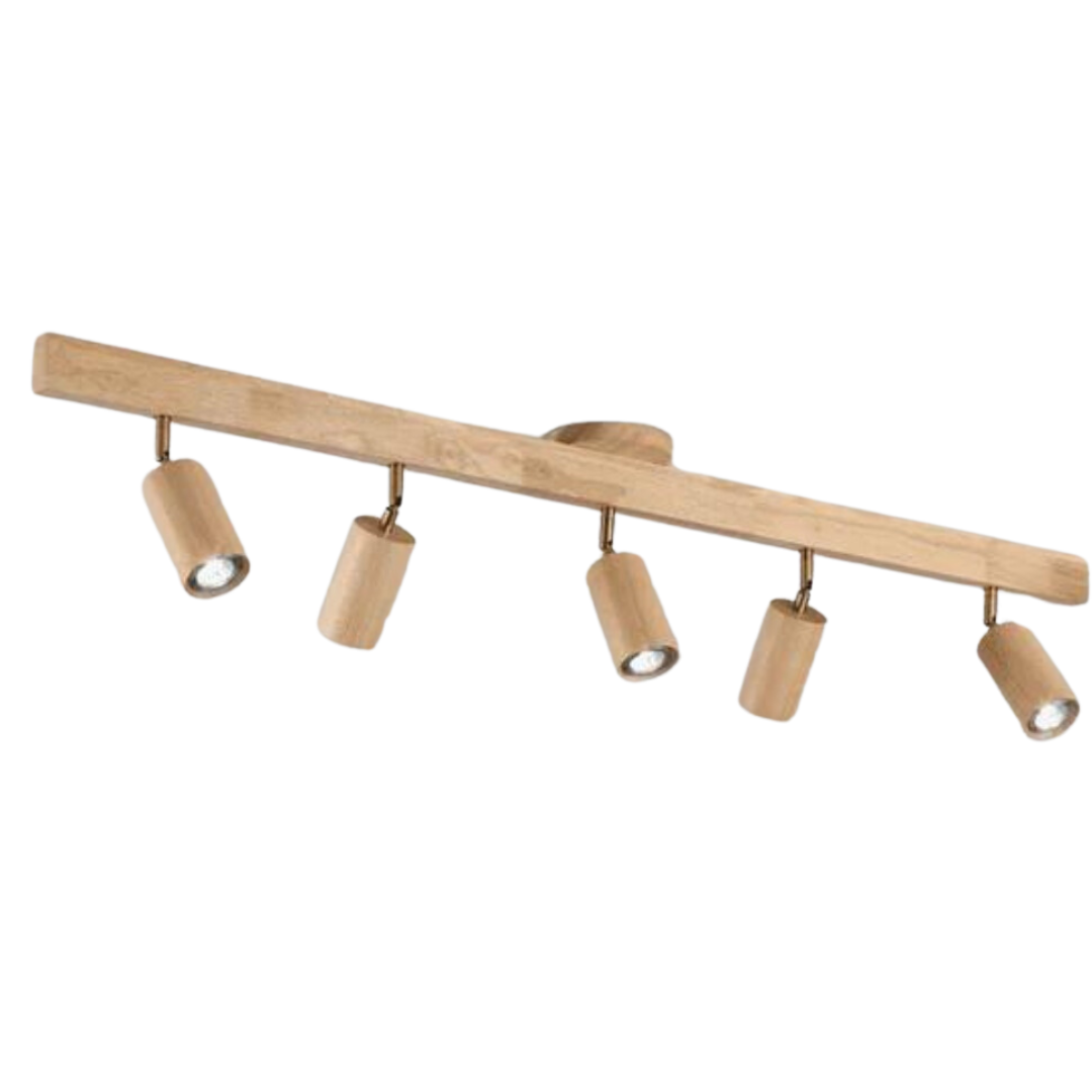 Stilvoller Decken-Spot aus Holz mit LED, verstellbar, hohe Qualität.