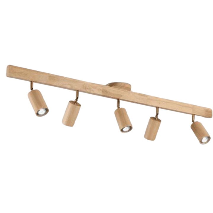 Stilvoller Decken-Spot aus Holz mit LED, verstellbar, hohe Qualität.