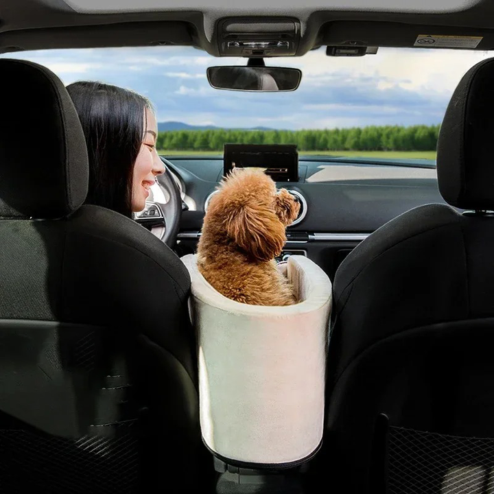 Waschbare Hundereisbox für kleine Hunde, perfektes Autobett für unbeschwerten Hundetransport.