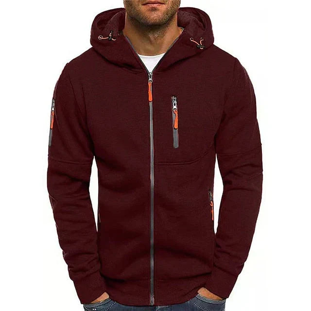Hochwertige, stilvolle Herren Strickjacke mit Reißverschluss. Modernes Design, angenehmer Tragekomfort.