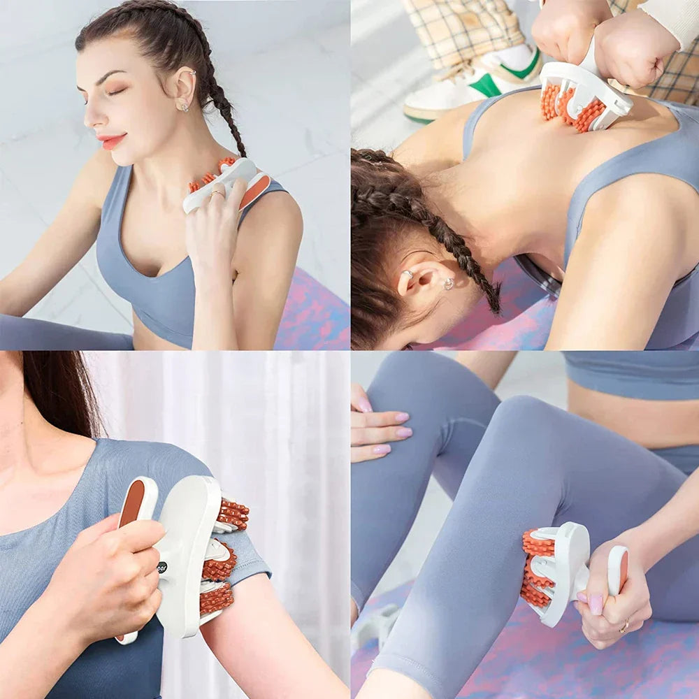 Ergonomisches Akupressur-Massagegerät, ideal für Nacken, Rücken und Ganzkörper-Entspannung zu Hause oder unterwegs.