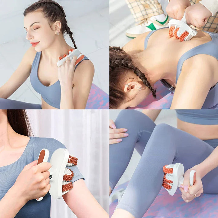 Ergonomisches Akupressur-Massagegerät, ideal für Nacken, Rücken und Ganzkörper-Entspannung zu Hause oder unterwegs.