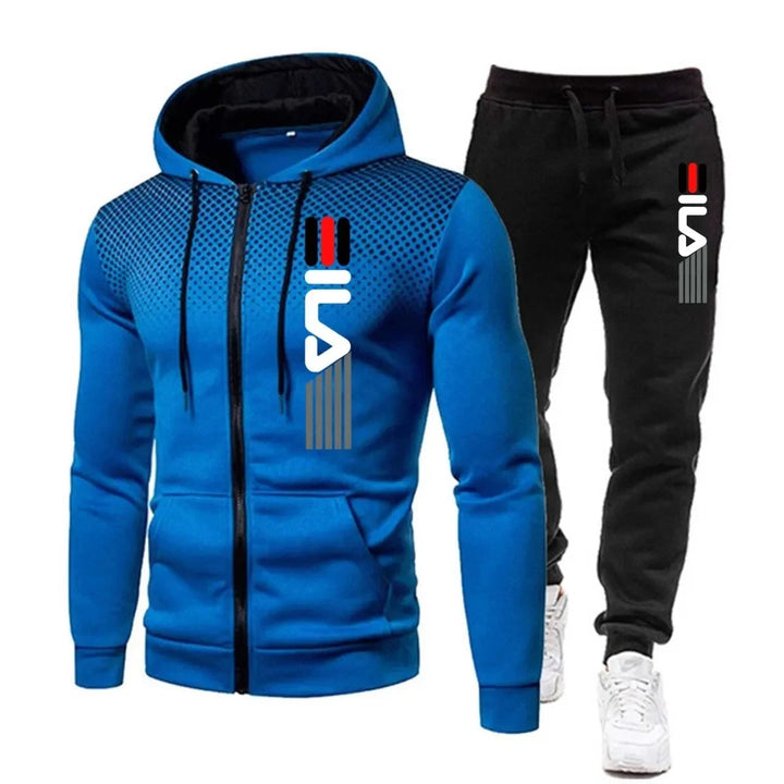Bequemer schwarzer Unisex Trainingsanzug aus weichem Stoff; zweiteiliges Set für Sport, Fitness & Freizeit.