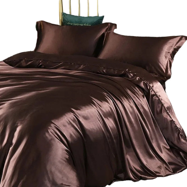Komplettes 4-teiliges Luxus Bettwäsche-Set für Doppelbetten, schlichte Uni-Farbe, perfekt für Komfort.