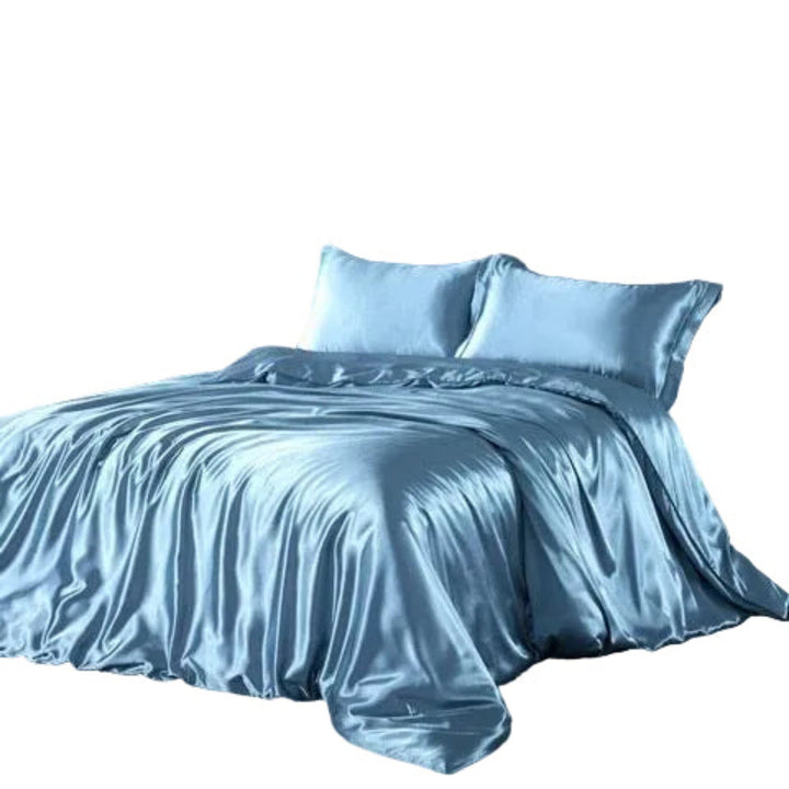 Glänzendes, elegantes Bettwäsche-Set, 4-teilig, im modernen Hotel-Stil für Ihr Schlafzimmer, Uni-Farben.