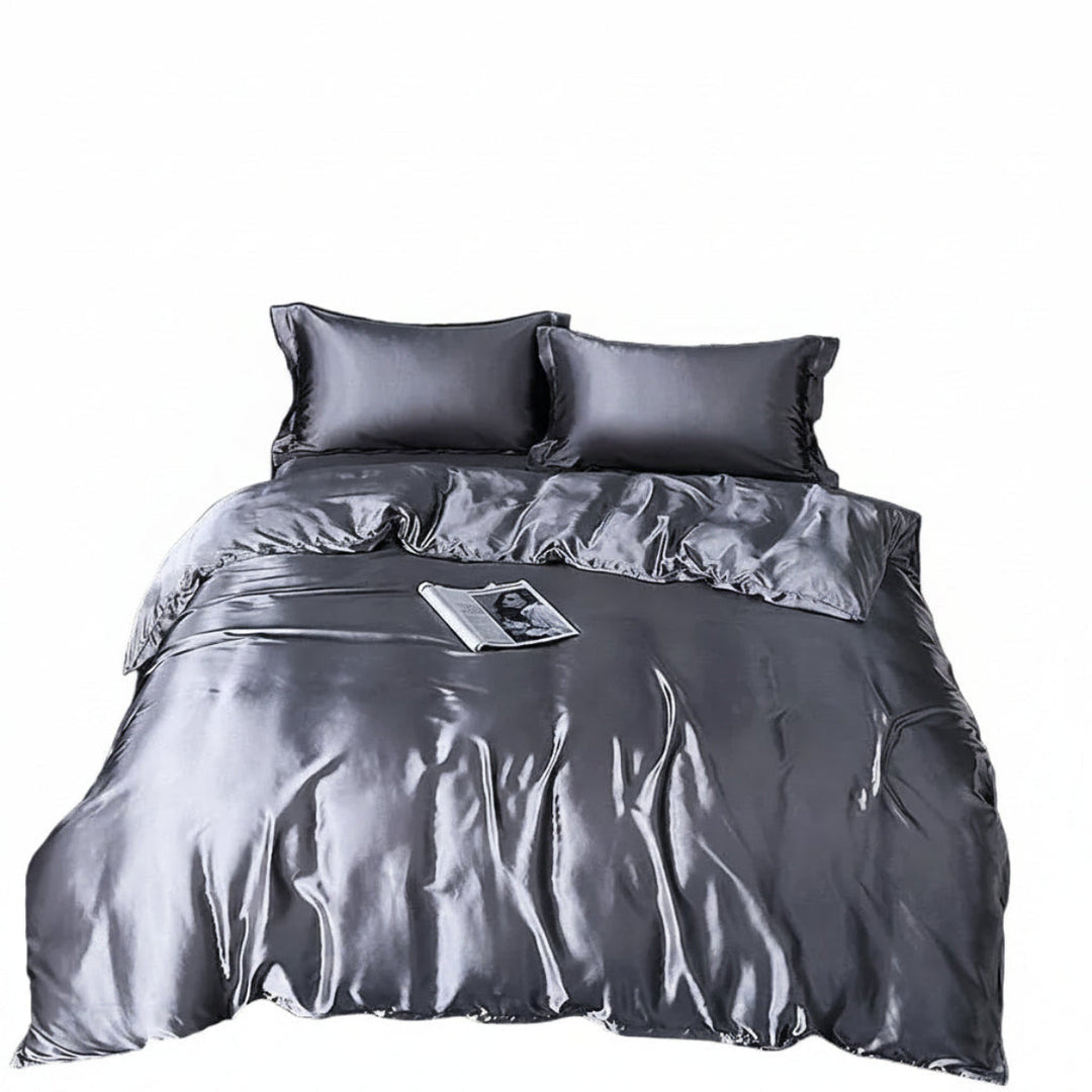Luxuriöses Bettwäsche-Set, 4-teilig, in Uni-Farbe, ideal für ein elegantes Doppelbett und Hotel-Gefühl.