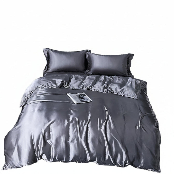Luxuriöses Bettwäsche-Set, 4-teilig, in Uni-Farbe, ideal für ein elegantes Doppelbett und Hotel-Gefühl.