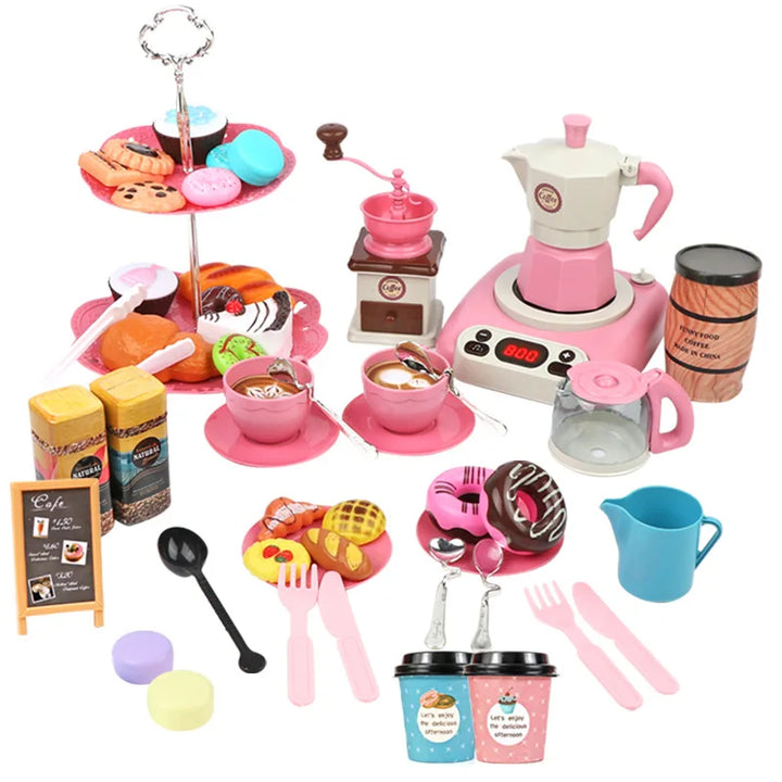 Hochwertiges Holzspielzeug & Kunststoffteile des Kinder Café-Sets für langlebigen Barista & Bäckerei Spielspaß.