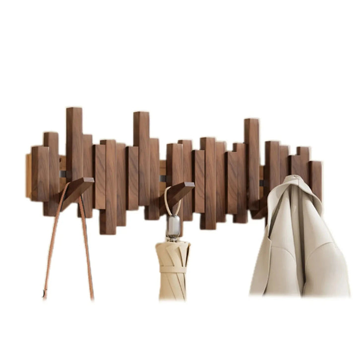 Elegante Garderobe aus Buche & Walnussholz, perfekt für moderne Flure und Eingänge.