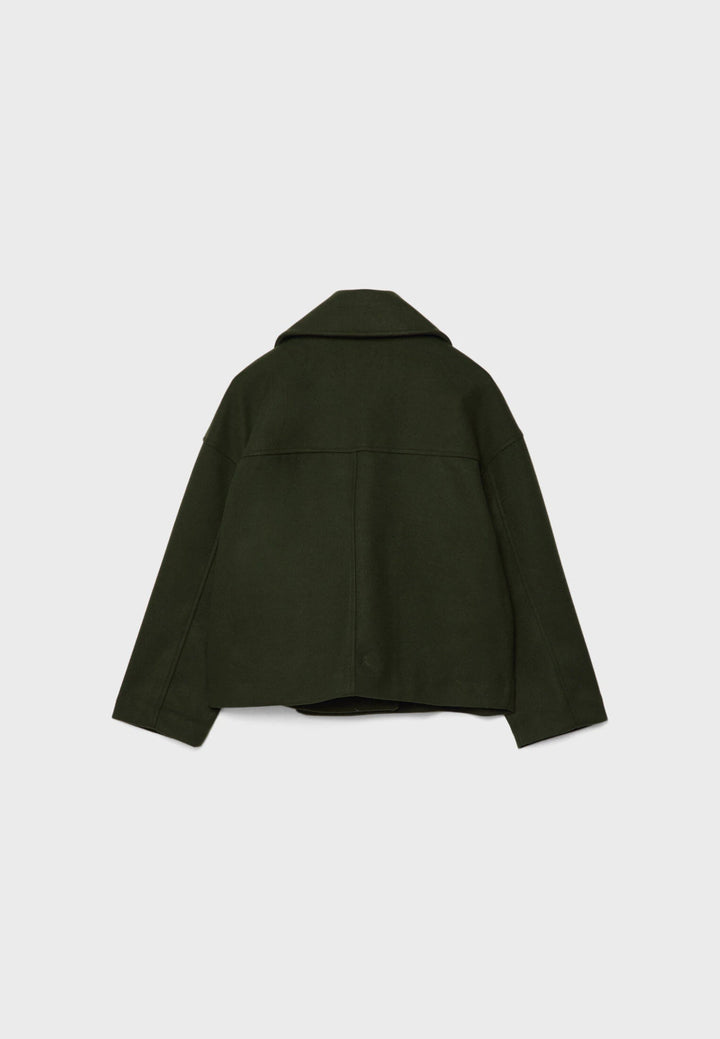Eleganter Damen Reversmantel, kurz und zweireihig. Perfekt als Herbst- & Wintermantel für Damen.