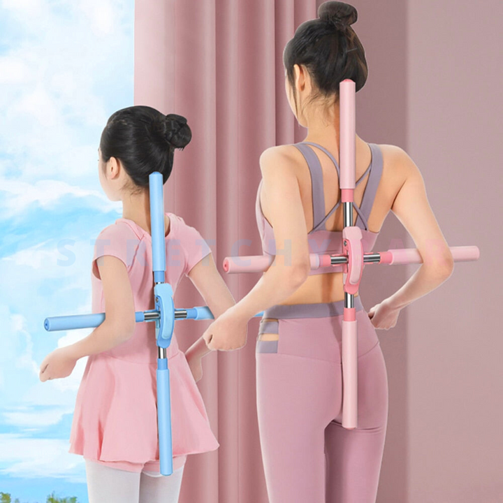Verstellbare Nacken- & Rückenentspannung Stange in Rosa, tragbar für Schmerzlinderung und Muskelentspannung.