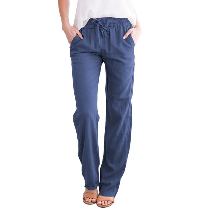 Moderne Damen Sommerhose, einfarbig, lockere Passform für stilvolle Auftritte. Elegant & bequem für Freizeit.