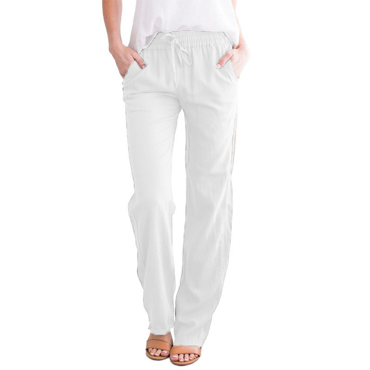 Eleganter Freizeit-Look: Damen Sommerhose, lockere Passform, vielseitig & bequem für Frühling/Sommer. Einfarbig.