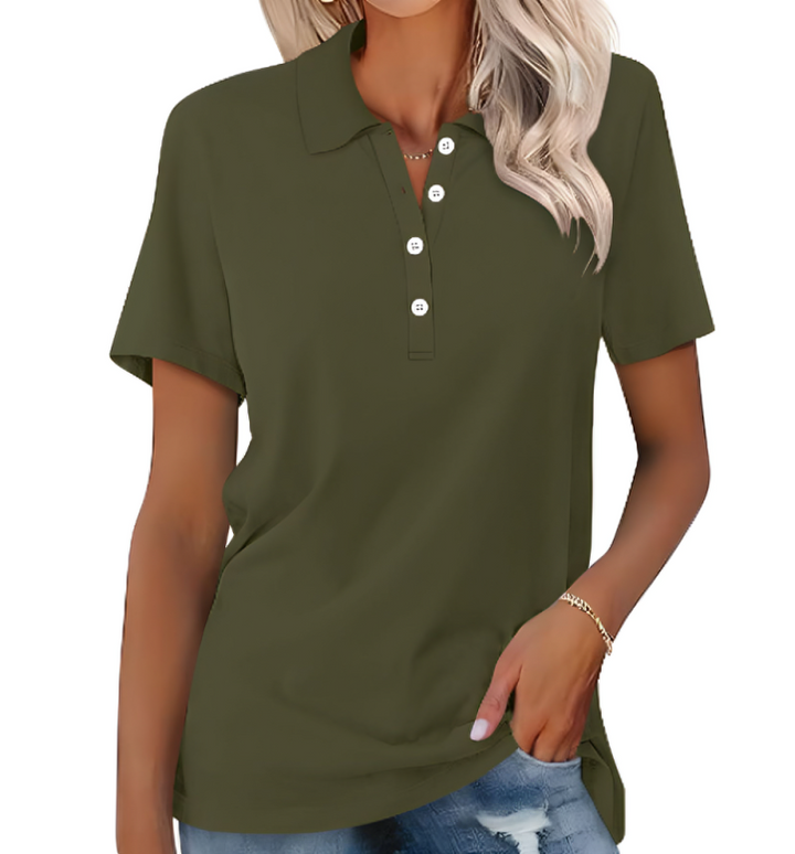 Detail des weichen Stoffes: Damen Poloshirt Nova, hohe Qualität, komfortabel & langlebig für jede Frau.
