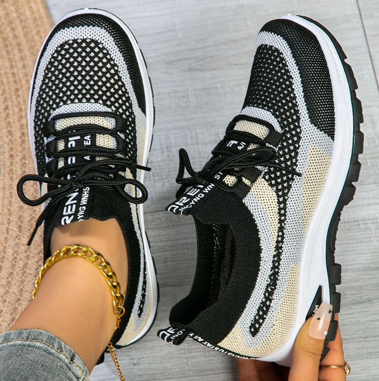 Stützende Damen Walking Sneaker. Orthopädischer Bequemschuh, atmungsaktiv und leicht, ideal für Outdoor-Aktivitäten.