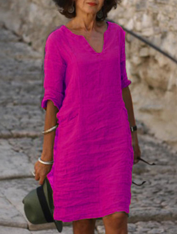 Feminines Lagenlook Kleid für Damen, elegant, bequem und vielseitig für einen stilvollen Look.