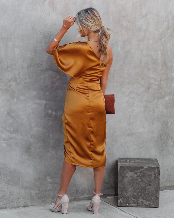 Königsblaues Damen Midi-Kleid, elegant & festlich, ideal für Abend-Events & besondere Momente.