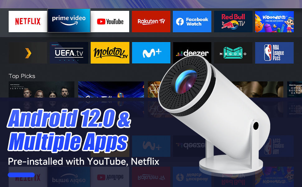 Smart Beamer VisionCast 130X mit Full HD Auflösung, Android OS, WLAN und Bluetooth für gestochen scharfe Bilder.