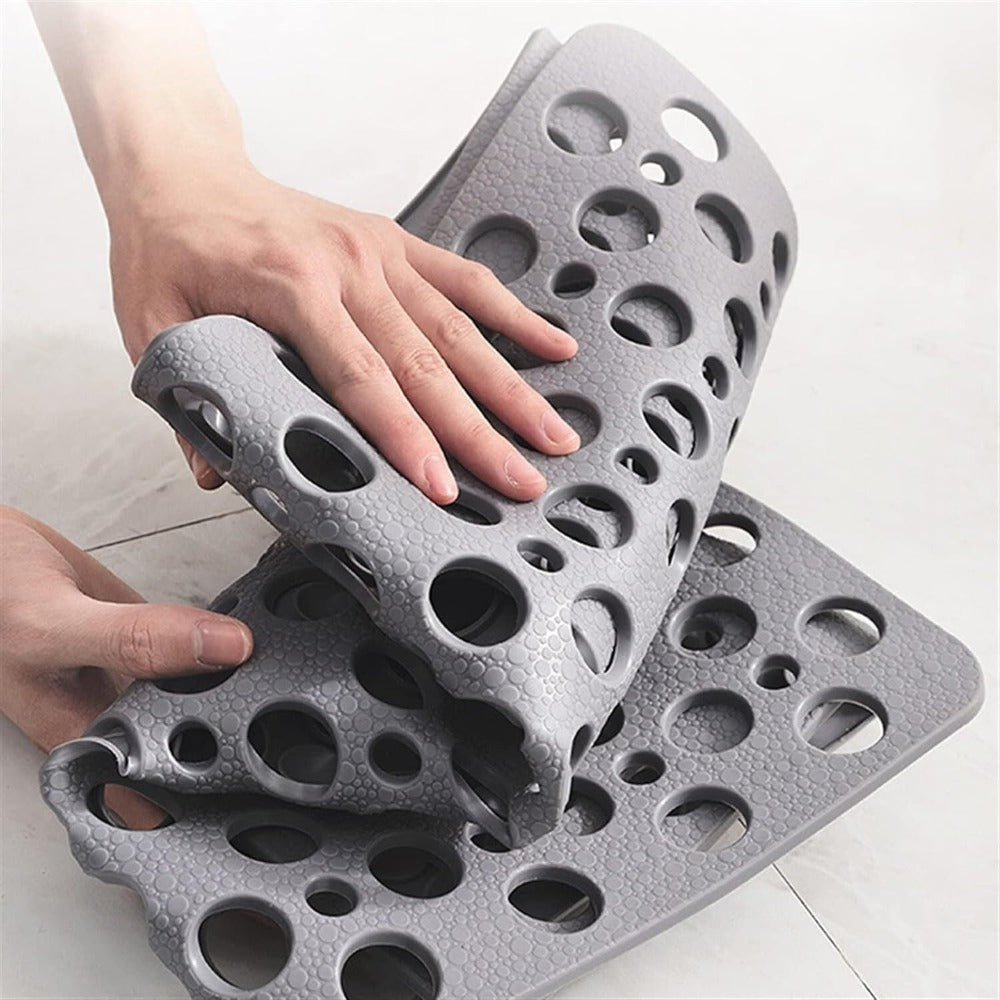 Strukturierte Antirutsch-Duschmatte für extra Grip und Komfort, ideal für Senioren und Kinder im Bad.
